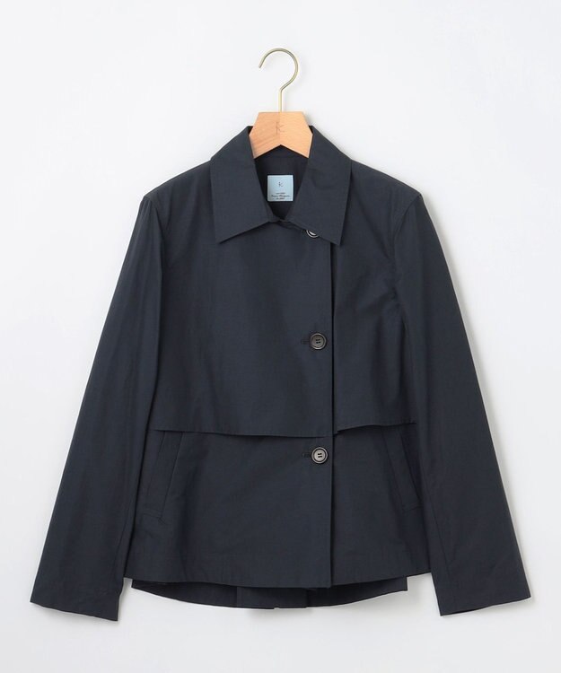 組曲 L タイプライター ショートトレンチコート ネイビー系