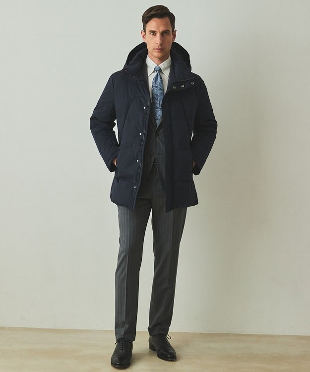 GOTAIRIKU WEB限定【仕事で着られる】ドレスダウンコート_ストレッチツイル_25年新作 ネイビー系