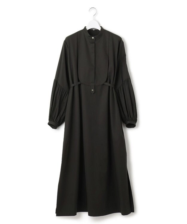 23区 【23区 lab.】ハイカウントコットン マキシ丈 シャツ ワンピース ブラック系