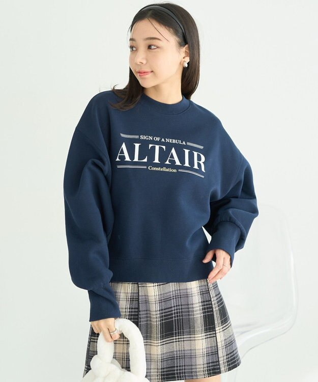 earth music&ecology アソートロゴショートスウェット Navy