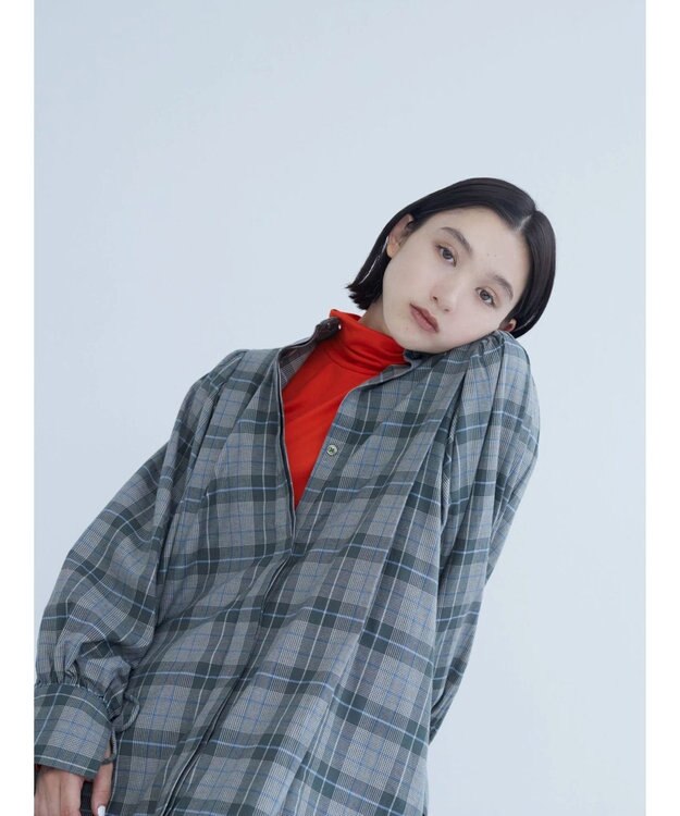 Green Parks ＫＢＦ　袖ボリュームシャツワンピース Khaki