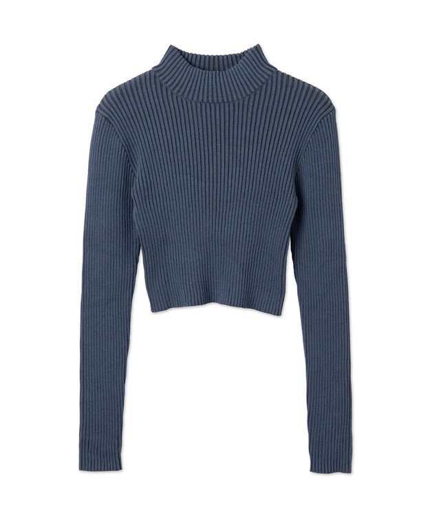 WEGO リブハイネックショートニット ブルー
