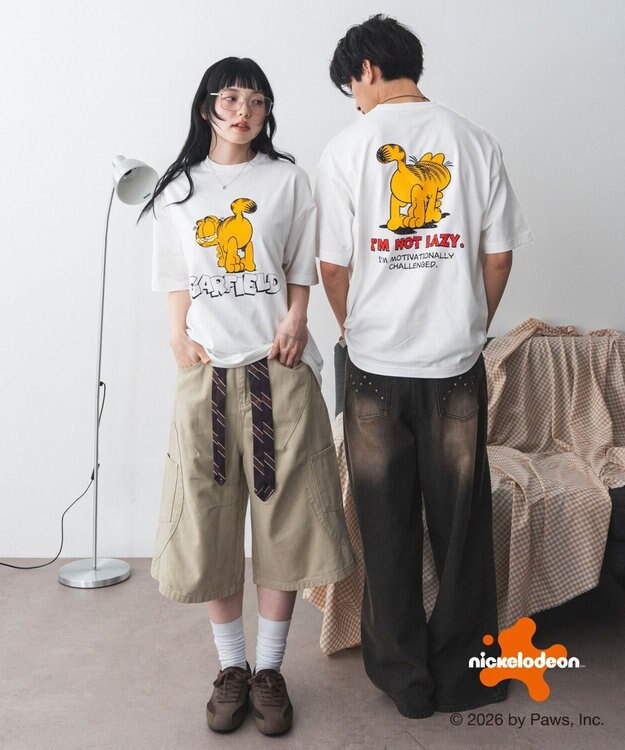 WEGO 【ユニセックス着用ITEM】GARFIELDグラフィックT（SS） ホワイト