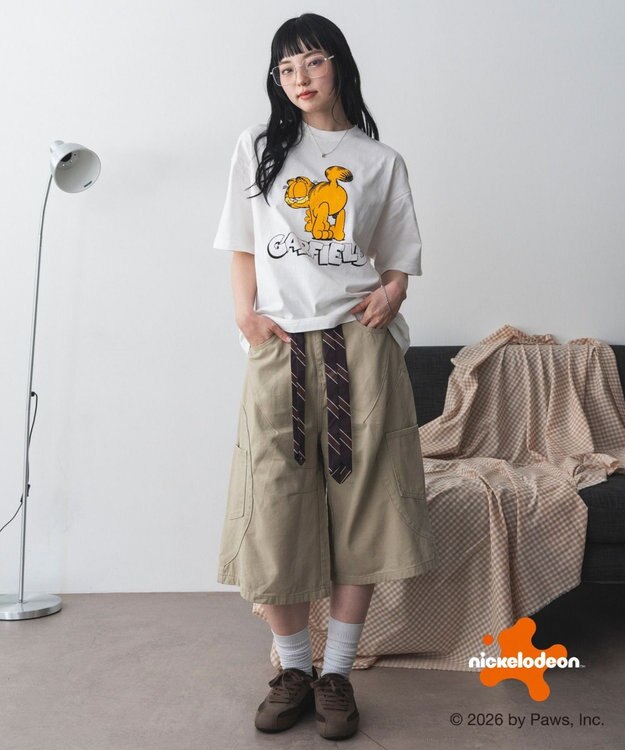 WEGO 【ユニセックス着用ITEM】GARFIELDグラフィックT（SS） ホワイト