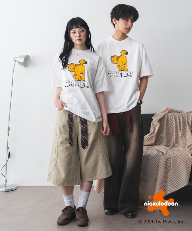 WEGO 【ユニセックス着用ITEM】GARFIELDグラフィックT（SS） ホワイト