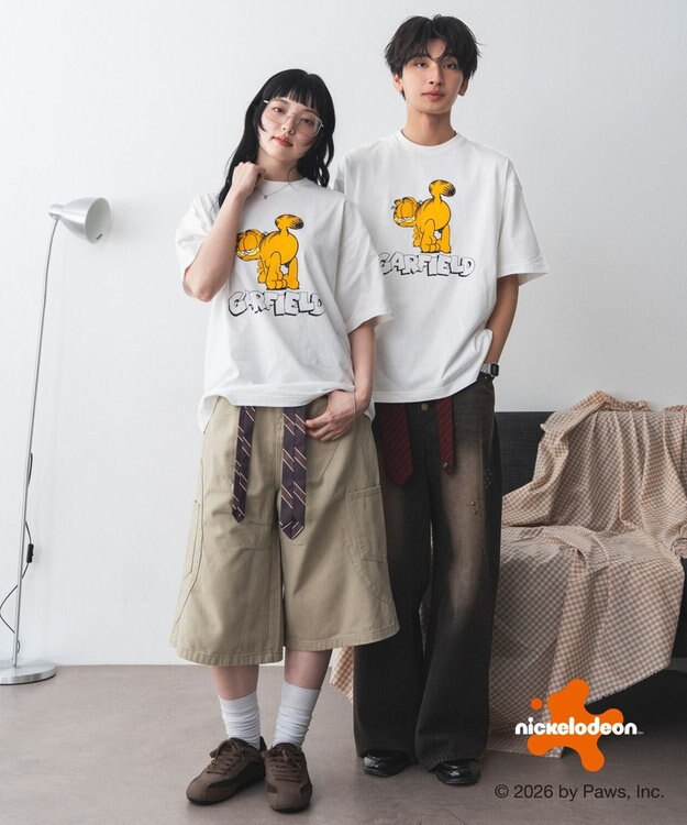 WEGO 【ユニセックス着用ITEM】GARFIELDグラフィックT（SS） ホワイト