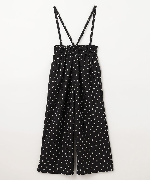 ANY KIDS 麻ライク ドット柄 ガウチョ ブラックドット