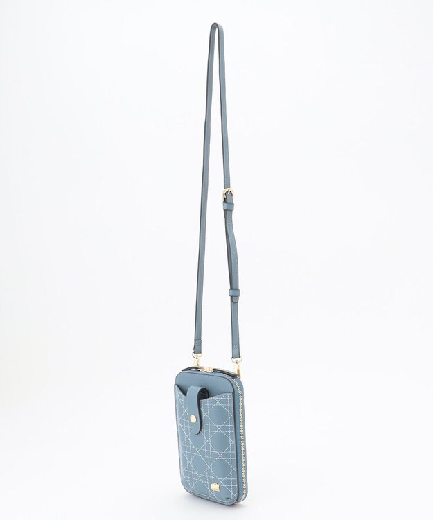 LA BAGAGERIE レザーステッチ　マルチポシェット ライトブルー