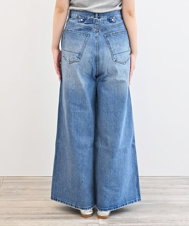 woadblue 【157】Long Rise Wide Pants デニムパンツ MIDBLUE