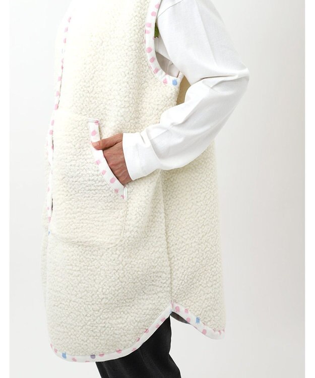 tsumori chisato SLEEP ツモリチサト ベスト ルームウェア フリース(表生地) 綿(肌側) tsumori chisato SLEEP URW153 /ワコール アイボリー