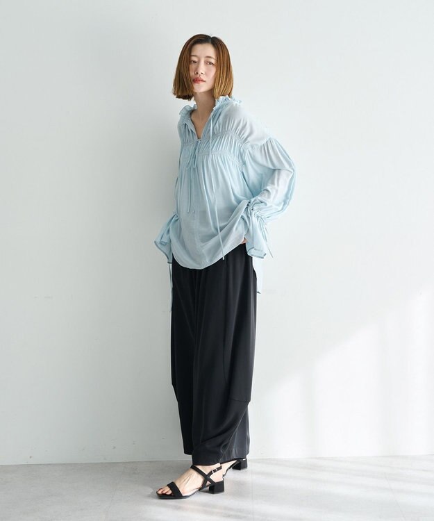 YECCA VECCA コクーンドレープワイドパンツ Black