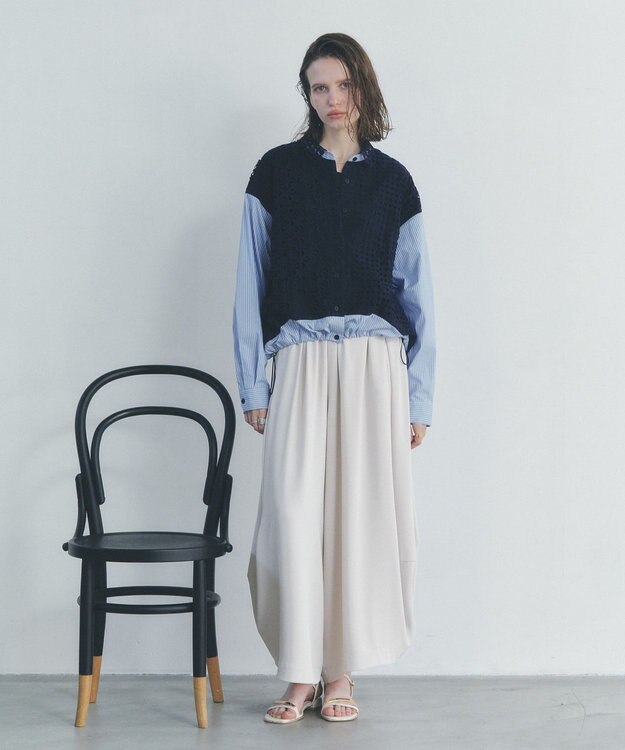 YECCA VECCA コクーンドレープワイドパンツ Light Beige