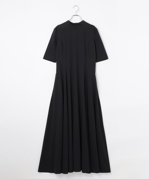 #Newans 【ANSWER for シティライフ】乾燥機対応！フィット&フレアロングワンピース ブラック系