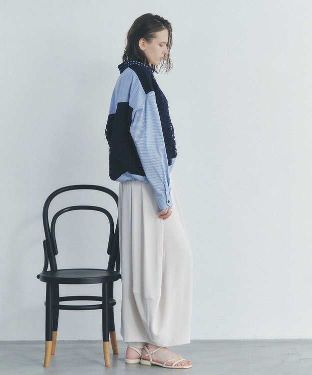 YECCA VECCA コクーンドレープワイドパンツ Light Beige