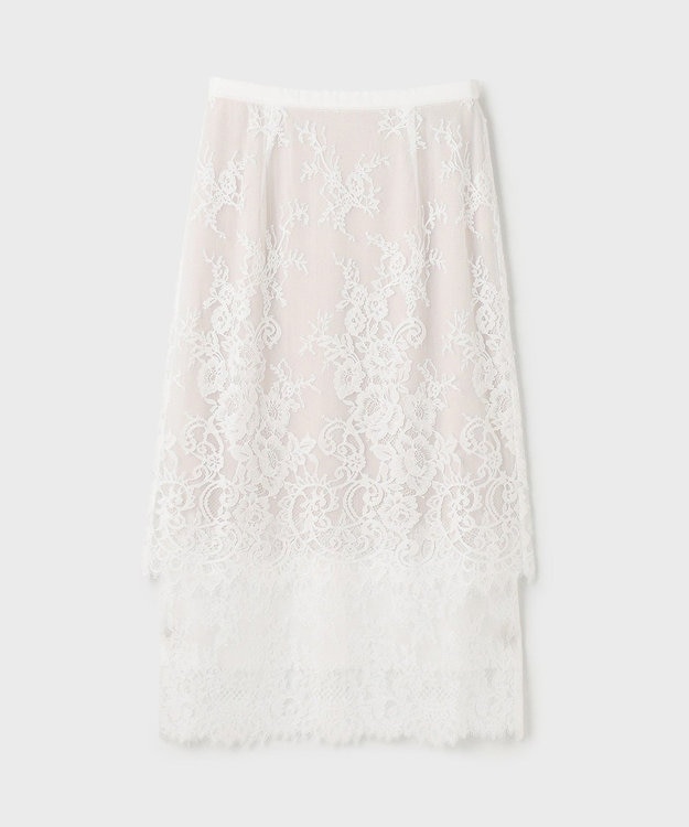 GRACE CONTINENTAL レースレイヤードスカート ホワイト