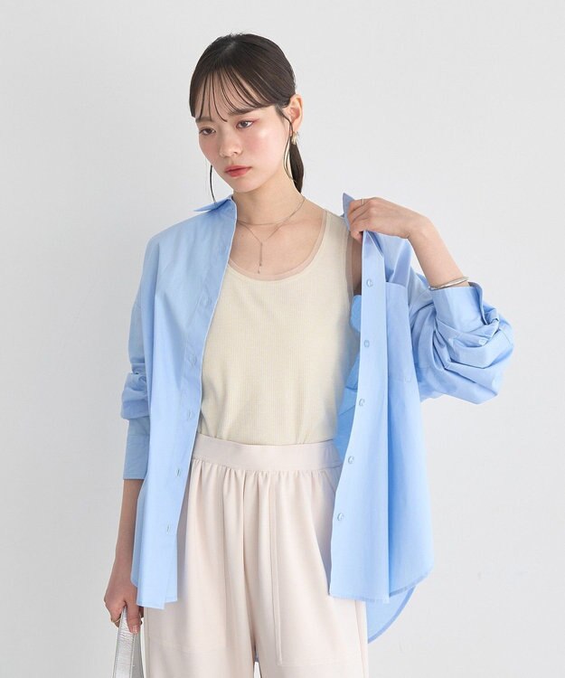 earth music&ecology エッジチュールラメテレコタンクトップ Ivory