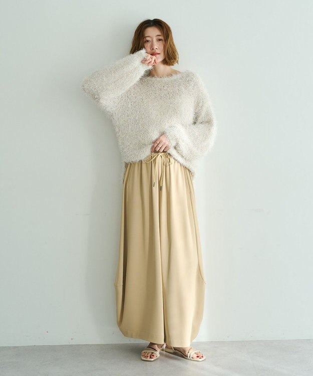 YECCA VECCA コクーンドレープワイドパンツ Beige