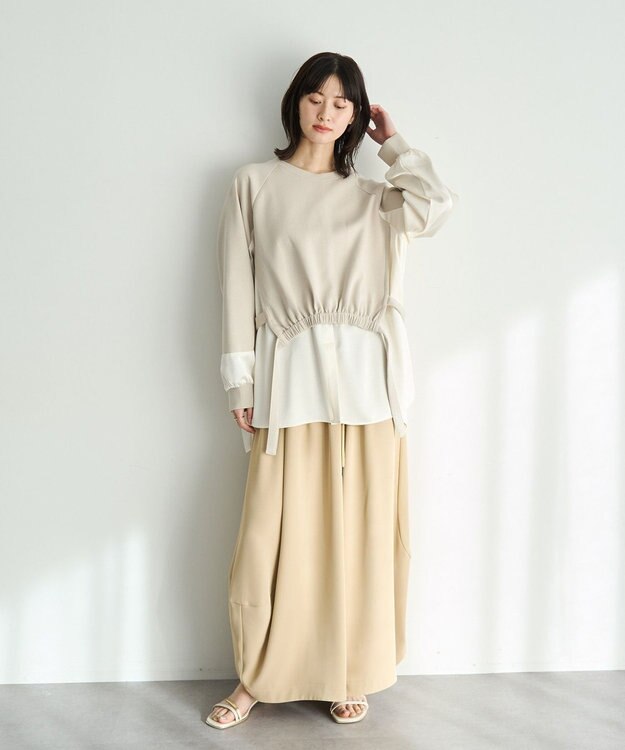YECCA VECCA コクーンドレープワイドパンツ Beige