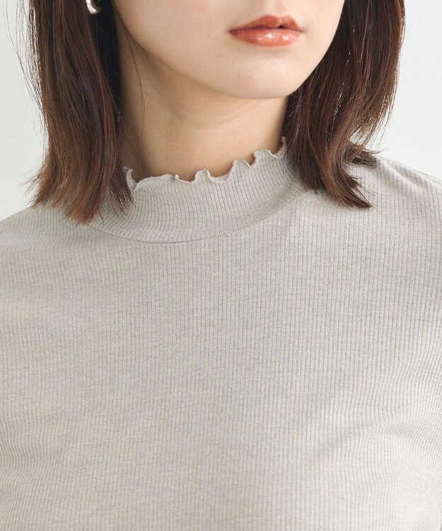 earth music&ecology ラメテレコハイネックプルオーバー Gray