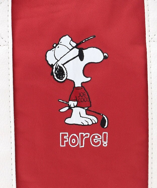 23区GOLF 【UNISEX】『PEANUTS』コラボ　保冷機能付きカートバッグ　JOE COOLのクールなイラスト レッド系