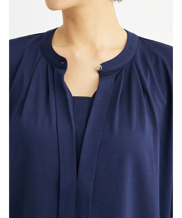 Green Parks BEST PRICE  ２ＷＡＹタック５分袖ブラウソー Dark Navy