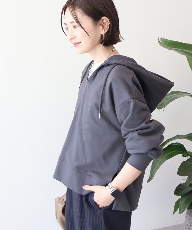 AMERICAN HOLIC スキッパー裏毛パーカー Charcoal Gray