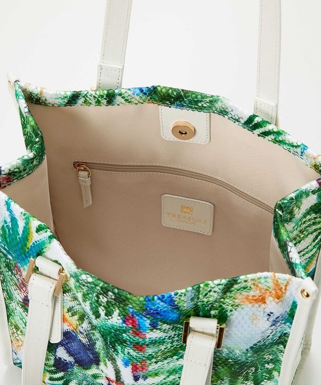 TOPKAPI 【TREASURE TOPKAPI】メッシュ ダブルプリント A4 トートバッグ グリーン