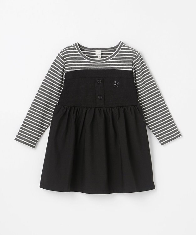 組曲 KIDS 【80-100㎝】ビスチェドッキング Tシャツ ブラック