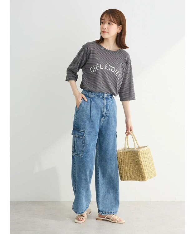 Green Parks シアーボーダーロゴプルオーバー Gray