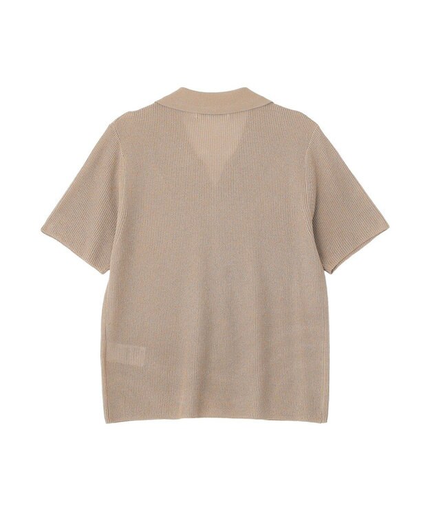 AMERICAN HOLIC 襟付きスキッパー半袖ニットポロ Beige