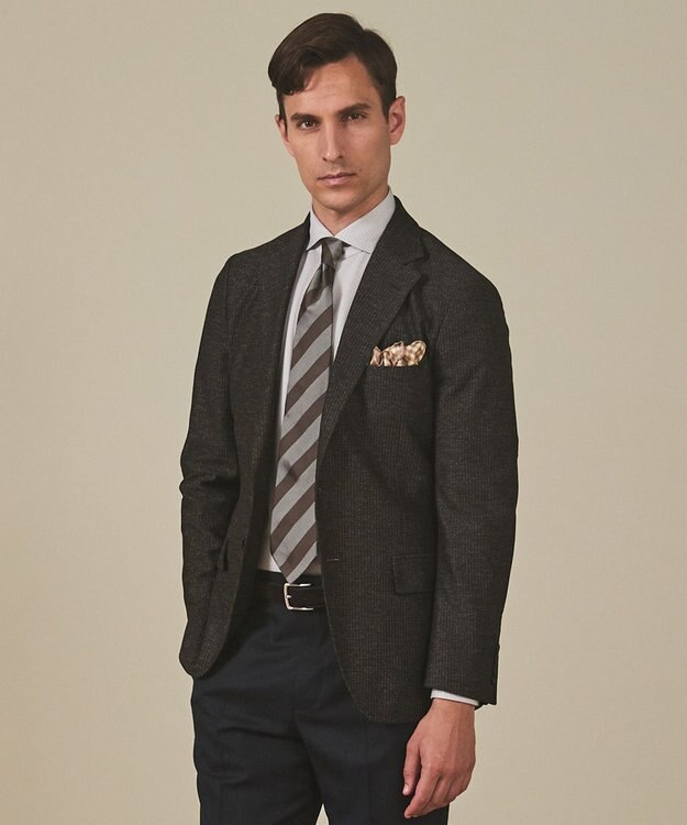 GOTAIRIKU カーディガンジャケット秋冬版【洗える/シワになりにくい/ストレッチ】リンクス BIZ ジャケット ダークブラウン系8