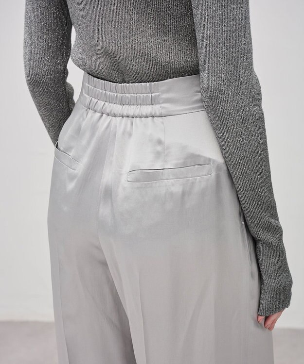 uncrave アセテートヴィンテージサテン ワイドパンツ シルバー