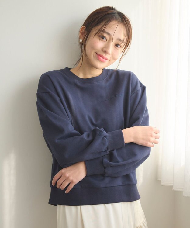 Feroux 【セットアイテム】裏毛プルオーバー×ランダムプリーツ スカート ネイビー系