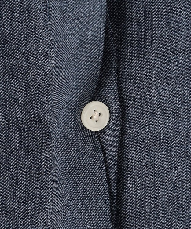 自由区 L 【セットアップ対応】ソフトリネンダンガリー シャツ ネイビー