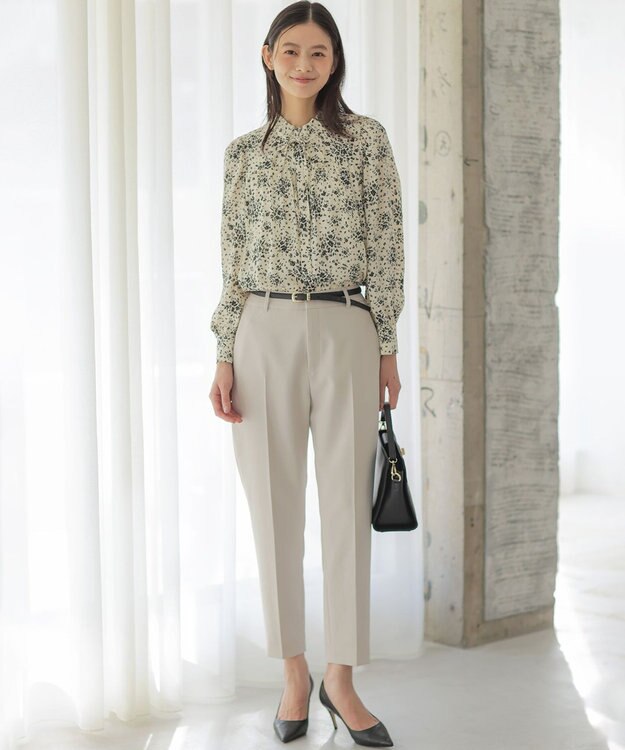 組曲 モザイクフラワープリント ブラウス アイボリー系5