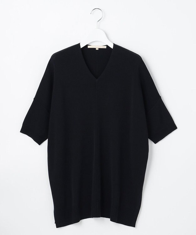 自由区 【新型登場！/WEB限定カラー有】ハイツイストコットンアセテート ニット5分袖 ネイビー系