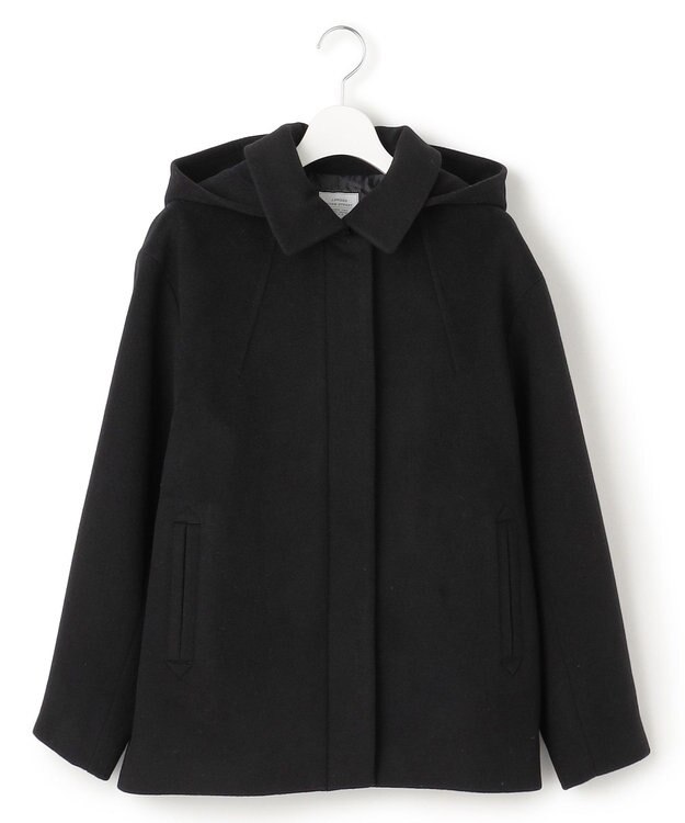 J.PRESS YORK STREET 【WOMEN】2WAY ウールアンゴラ ビーバーショートコート ブラック系