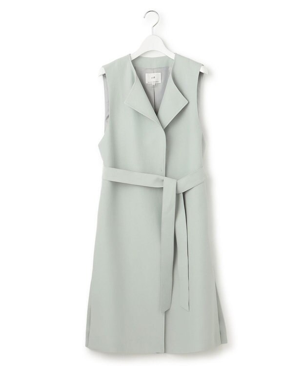 23区 L ハイカウントライトクロス ジレ スモーキーグリーン系