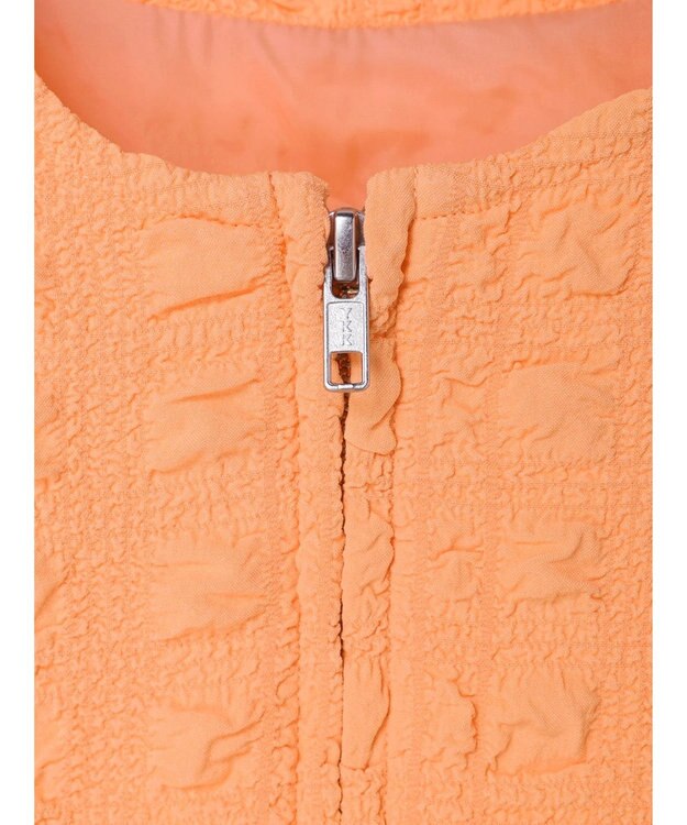 earth music&ecology シャーリングタックスリーブブルゾン Pink Orange