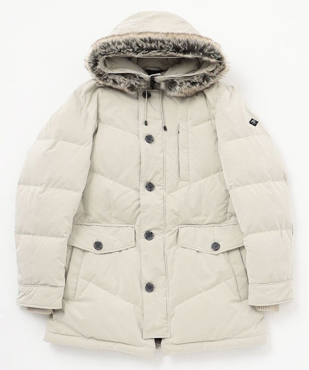 JOSEPH ABBOUD MOUNTAIN  【サスティナブル/ECO撥水/ECOファー/9ポケット/男女兼用】Pe/Nyピーチ ダウンコート アイボリー系