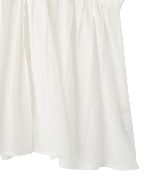 earth music&ecology 【WEB・一部店舗限定】【綿100％】レース＆ピンタックフレンチブラウス Off White