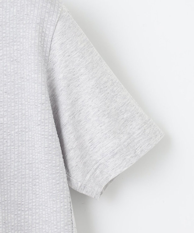 JOSEPH ABBOUD 【オリジナルオーガニックコットン使用】JOE COTTONサッカー Vネック Tシャツ ライトグレー系7