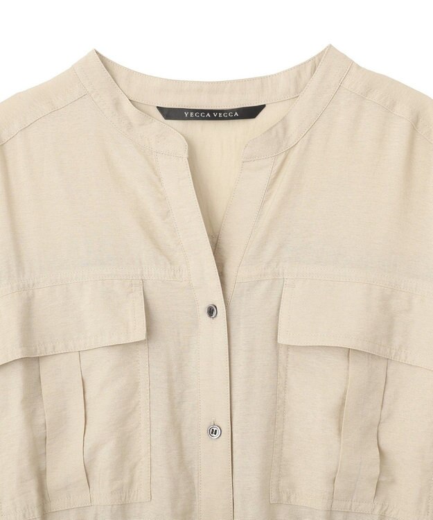 YECCA VECCA ミリタリースキッパーシャツワンピース Beige