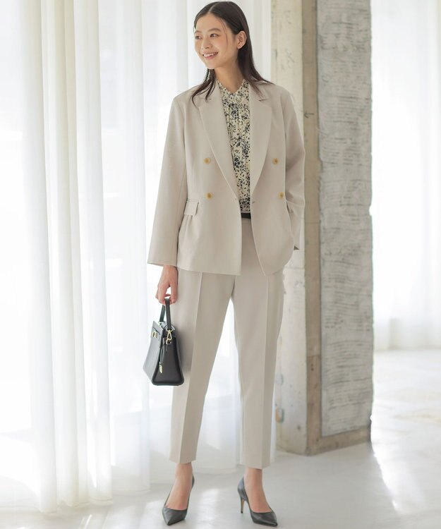 組曲 モザイクフラワープリント ブラウス アイボリー系5