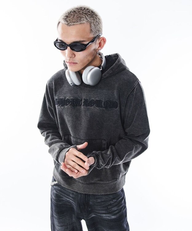 WEGO 【ユニセックス着用ITEM】コンパクトフィットロゴプルパーカー ブラックその他