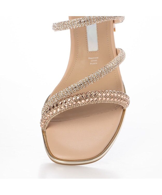 MODE ET JACOMO <MODE ET JACOMO>ラインストーンストラップミュールサンダル ピンクメタリック