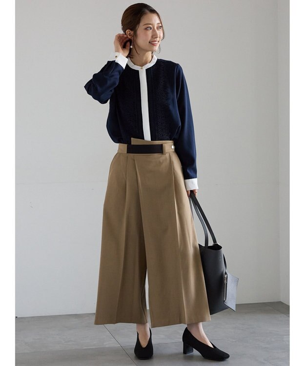 Te chichi フロントレースブラウス ネイビー