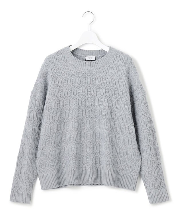 J.PRESS YORK STREET 【WOMEN】ショート ケーブルニット サックスブルー系