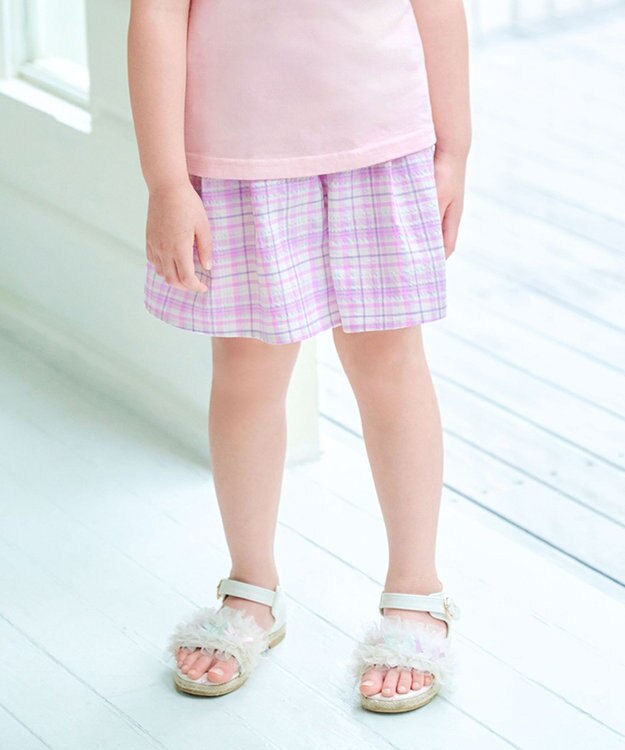 sheller緑色チェック柄キュロット sheller チェックキュロット 美品 sheller カラーツイード