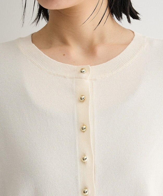 Green Parks 金釦コンパクトニットカーディガン White